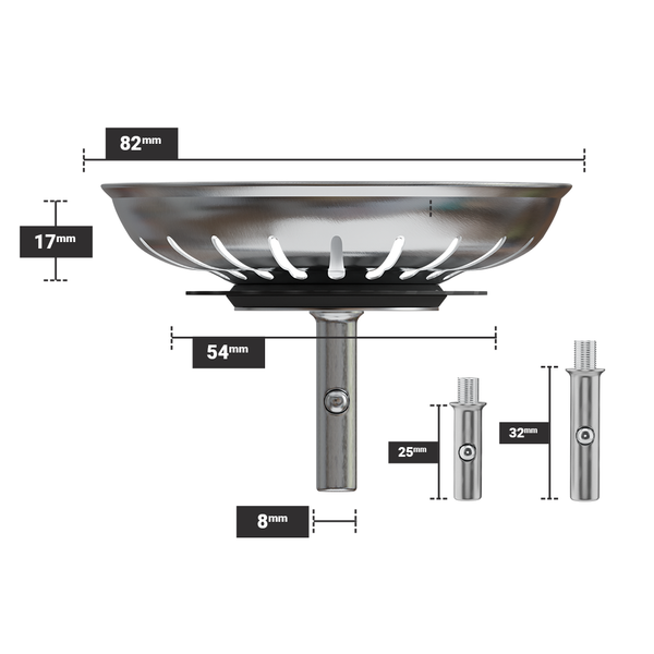 Colador de fregadero de cocina de 82 mm