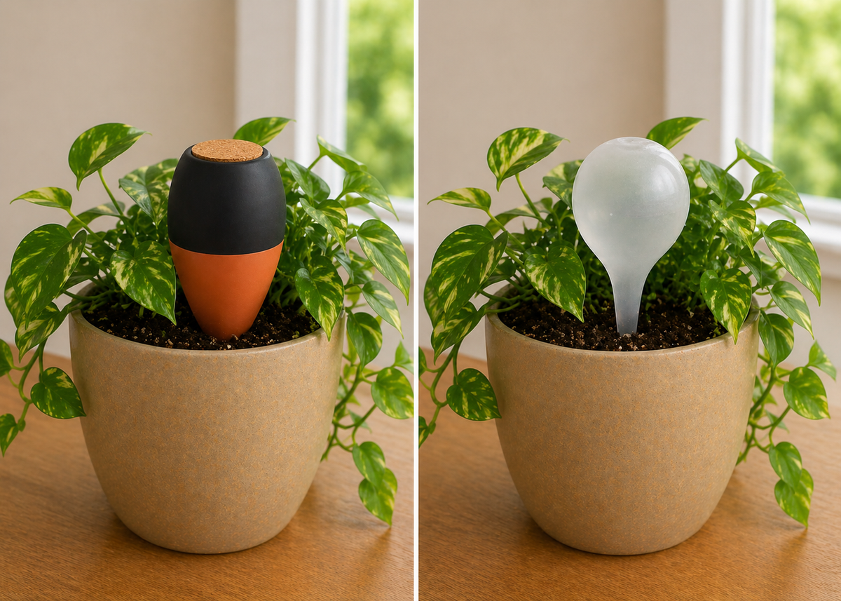 Terracotta or frosted plastic: which watering globe suits you?