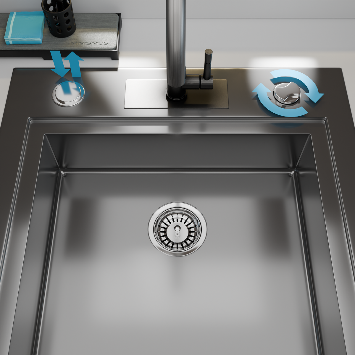 Filtre de lavabo de cuisine de 79 mm avec broche à vis réglable