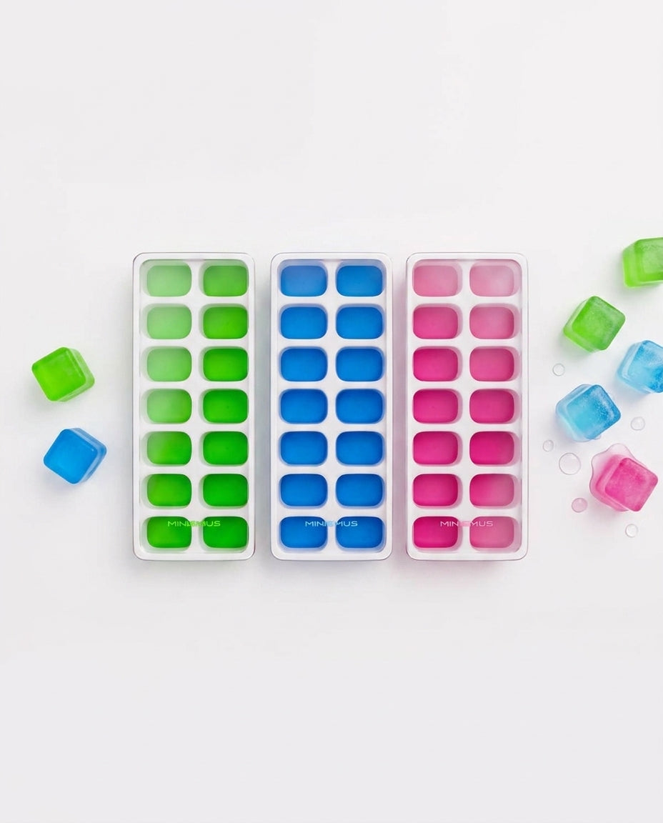Siliconen IJsblokjesvorm met Deksel – Set van 3