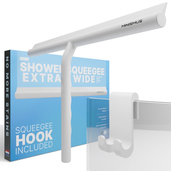 XXL Shower Squeegee Including Hanging Hook - White