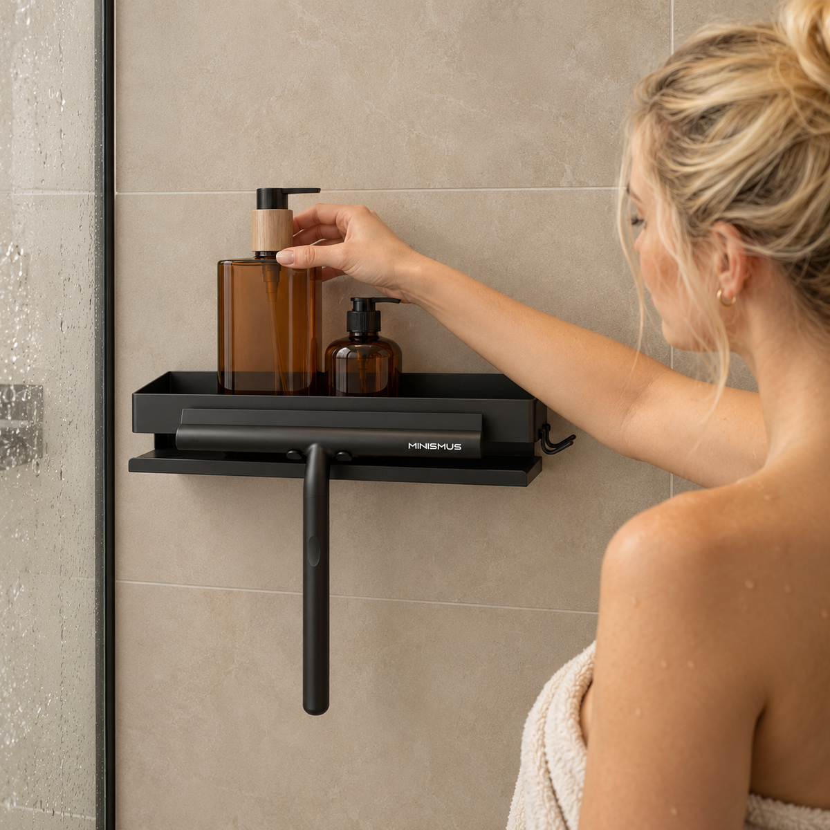 Shower Caddy with Hanging Squeegee