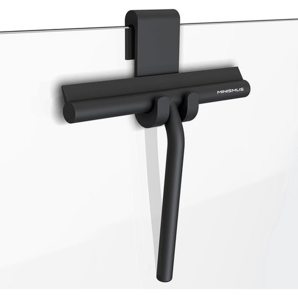 Compact Shower Squeegee with Hanging Hook - Black