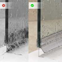 Shower Seal with Water Stop - 2x 1 Meter for 6-8mm Glass Doors