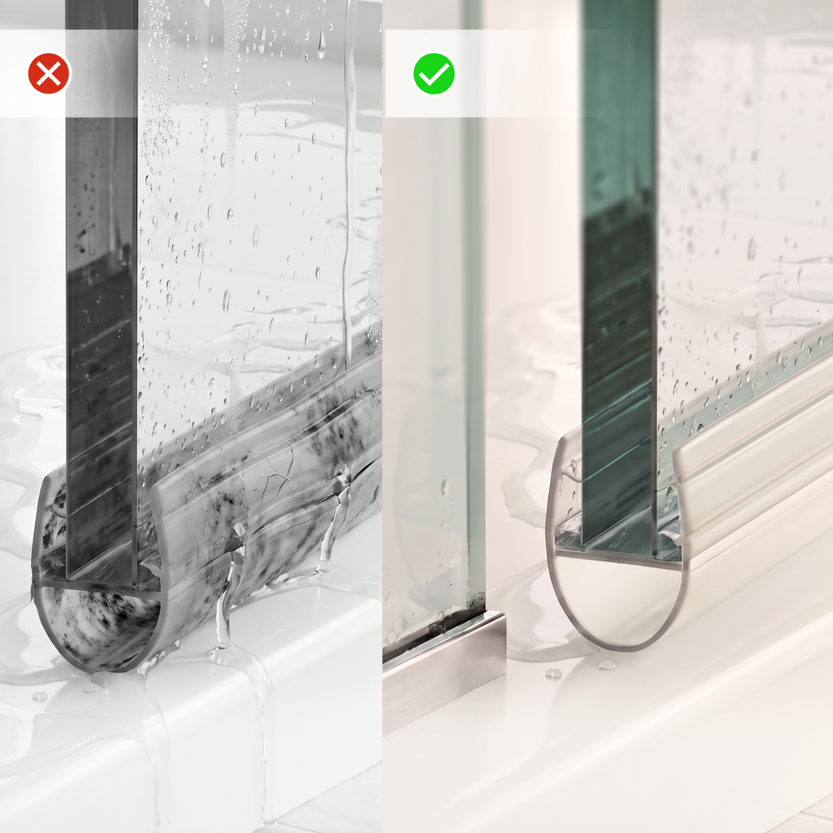 Shower Door Seal  D-Profile(2x 1 Meter)