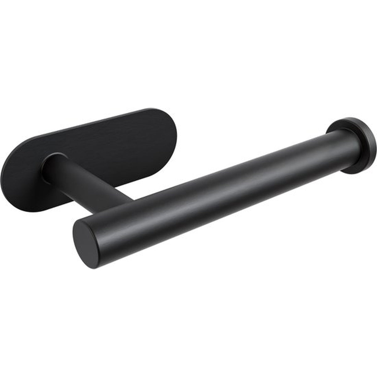 5-Delt Sort Toalettsett - Selvklebende Reserveholder & Frittstående Toalettpapirholder for 5 Ruller - Toalettbørsteholder, Søppelbøtte & Veggkroker