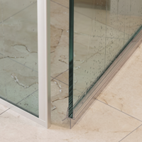 Shower Seal with Water Stop - 2x 1 Meter for 8-10mm Glass Doors