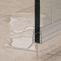 Shower Seal with Water Stop - 2x 1 Meter for 8-10mm Glass Doors