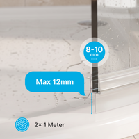Shower Seal with Water Stop - 2x 1 Meter for 8-10mm Glass Doors