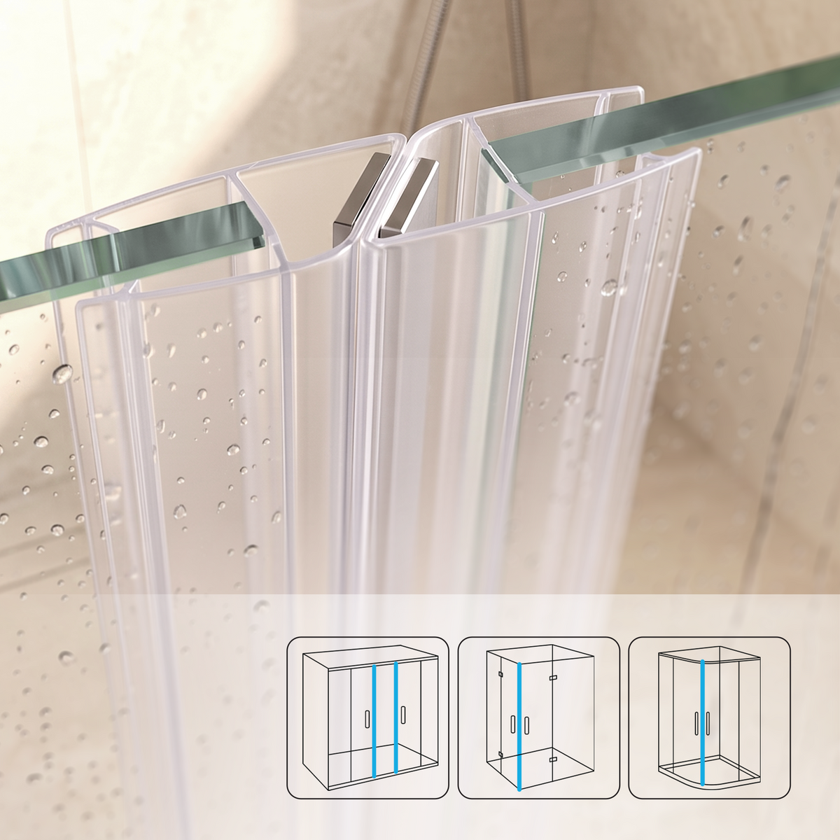 Magnetic Shower Door Seal 200 cm