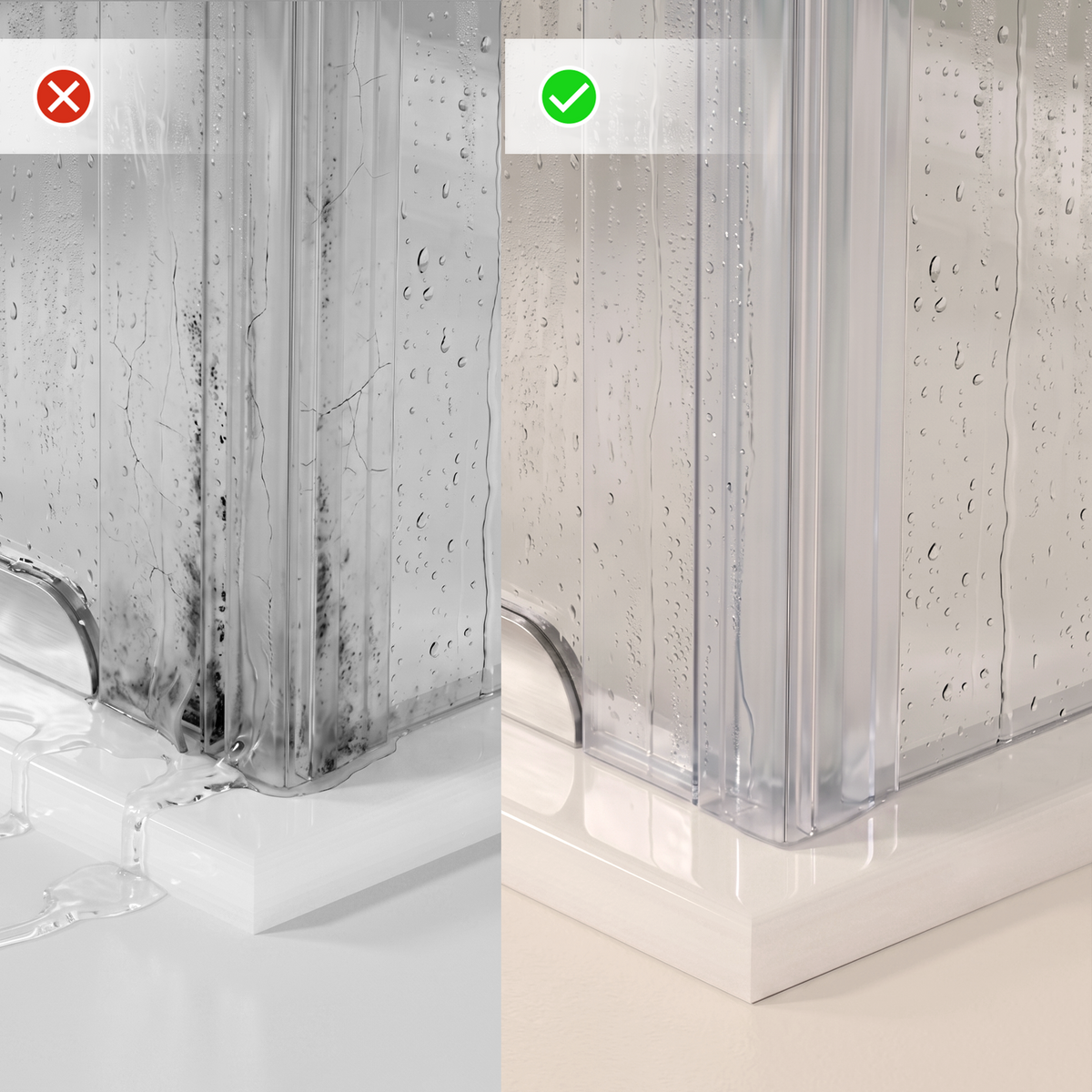 Vertical Shower Door Seal F-Profile 200 cm