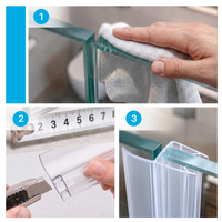 Vertical Shower Door Seal U-Profile 200 cm