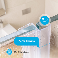 Vertical Shower Door Seal U-Profile 200 cm