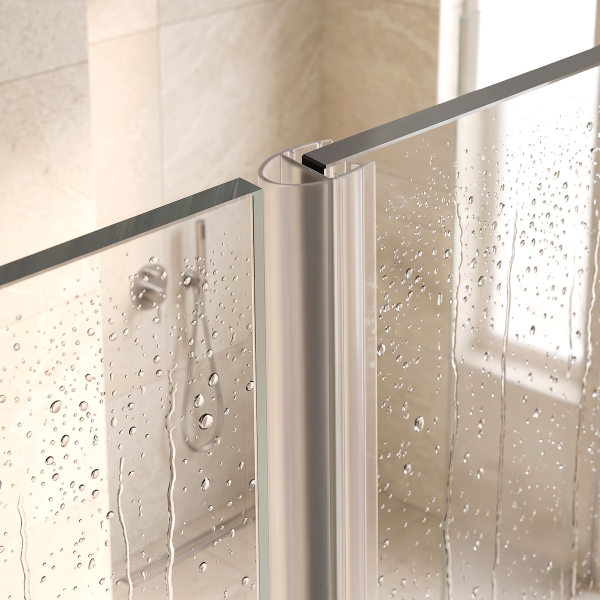 Vertical Shower Door Seal D-Profile 200 cm
