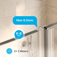Vertical Shower Door Seal D-Profile 200 cm