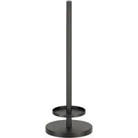 5-Delt Sort Toalettsett - Selvklebende Reserveholder & Forhøyet Frittstående Toalettpapirholder for 5 Ruller - Toalettbørsteholder, Søppelbøtte & Veggkroker