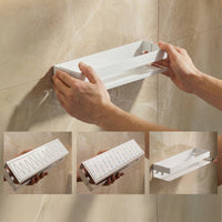 Étagère de douche 30 × 9 × 7 cm en acier inoxydable avec 3 options de montage