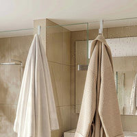 Crochets de porte de douche avec revêtement en silicone, lot de 2, pour verre de 6 à 10 mm