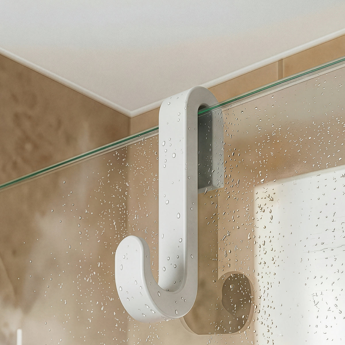 Crochets de porte de douche avec revêtement en silicone, lot de 2, pour verre de 6 à 10 mm