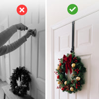 Minismus adjustable over-door wreath hook in black