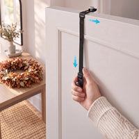 Minismus adjustable over-door wreath hook in black