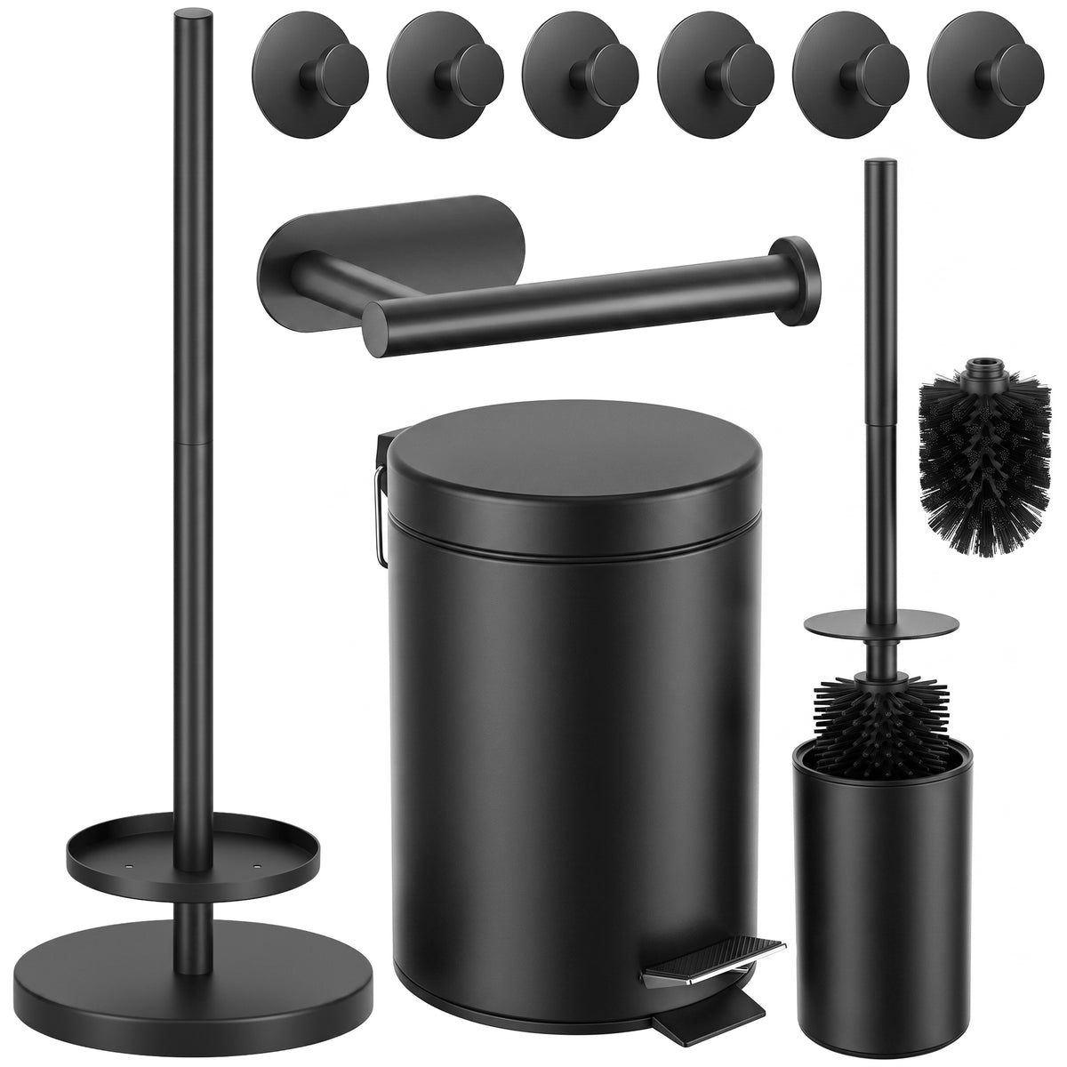 5-Piece Black Toilet Set