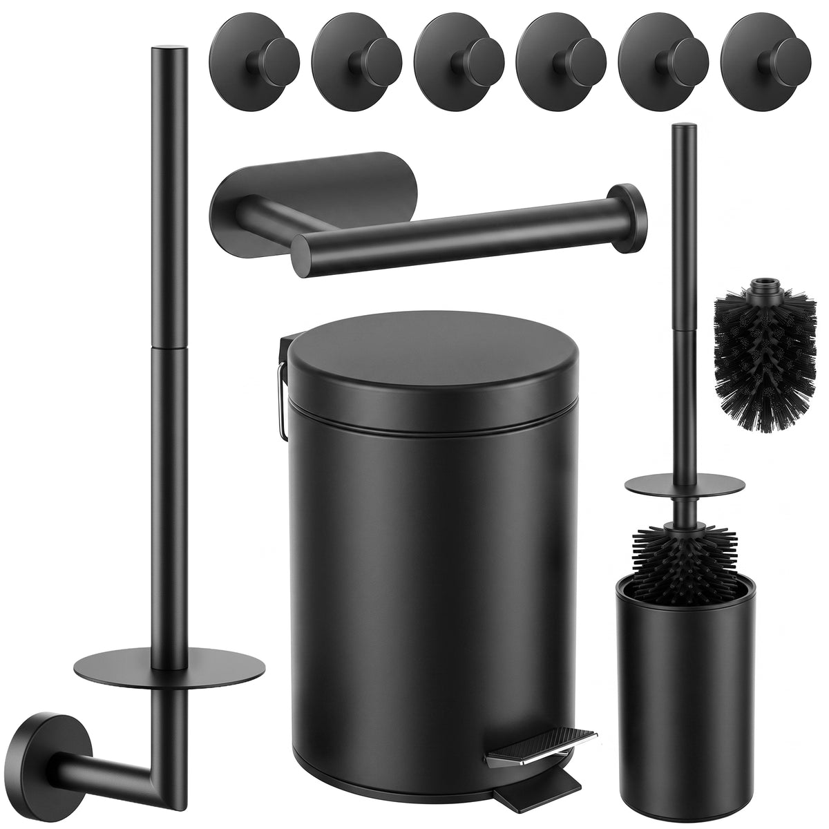 5-Piece Black Toilet Set