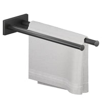 Handdoekhouder Zwart 41 cm met twee armen, duurzaam en roestvrij