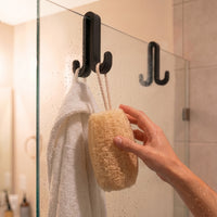 2-pack dubbele siliconen douchedeurhaken