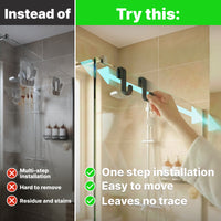 Ganci Doccia Antiruggine con Rivestimento in Silicone - Confezione da 2