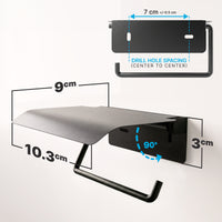 Soporte de papel higiénico de pared con tapa protectora