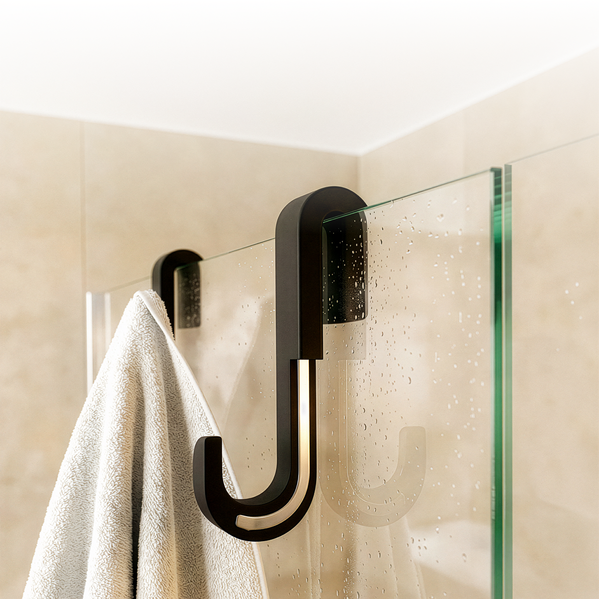 Crochet de Porte de Douche 2-Pack avec Revêtement en Silicone