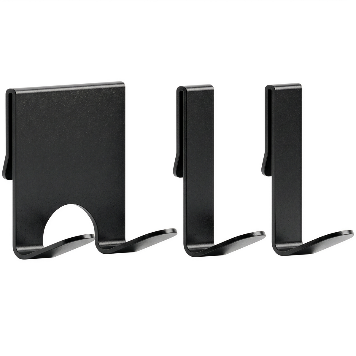 Shower Caddy Extra Hooks Set - Razor Holder and 2 J-Hooks, Black