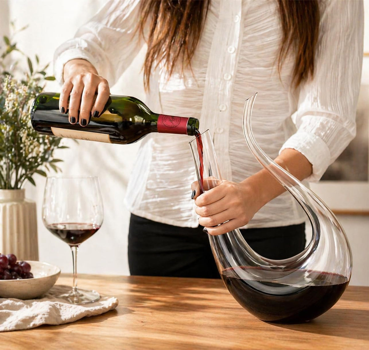 Decanter per vino a forma di U