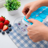 Silicone Ice Cube Tray with Lid Pack of 3