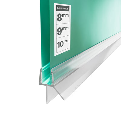 Shower Seal with Water Stop - 2x 1 Meter for 8-10mm Glass Doors