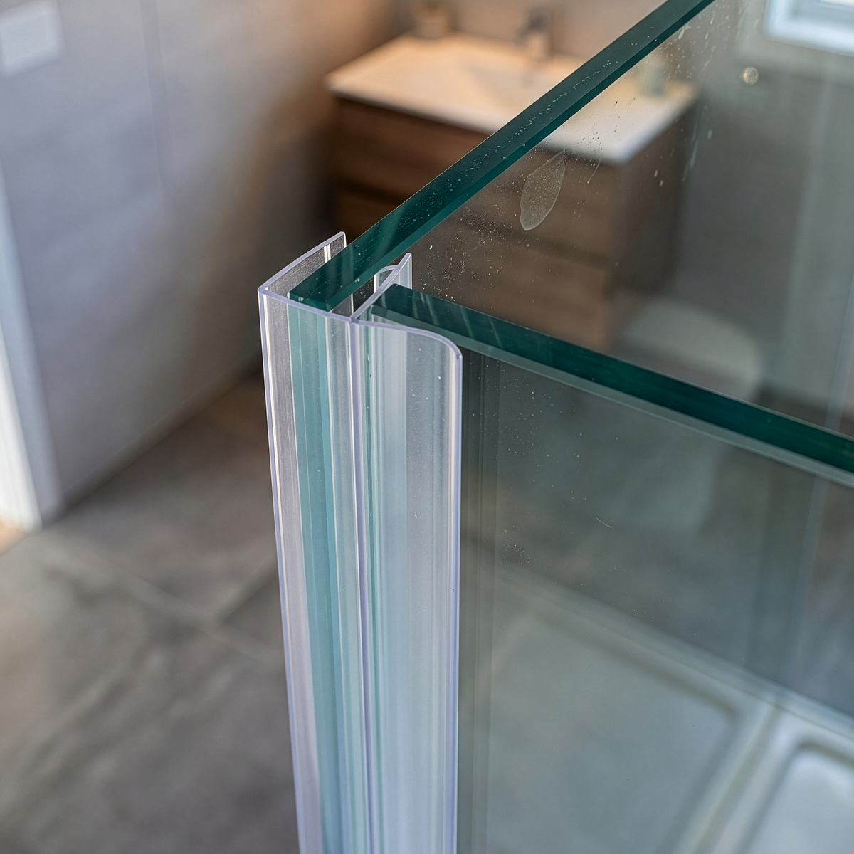 Vertical Shower Door Seal F-Profile 200 cm