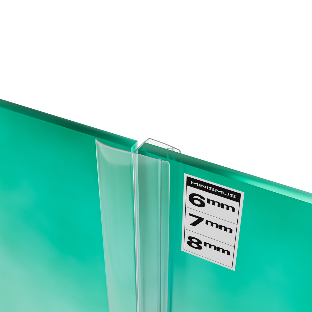 Vertical Shower Door Seal U-Profile 200 cm