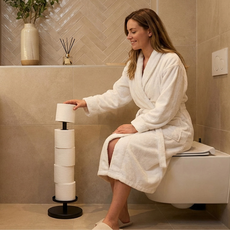 Standing Toilet Roll Holder for 5 Extra Rolls