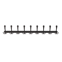 Wall-Mounted Coat Rack with 27 Hooks - Black