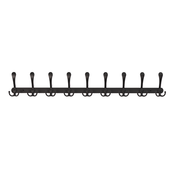 Wall Mounted Coat Hooks with 27 Hooks Black