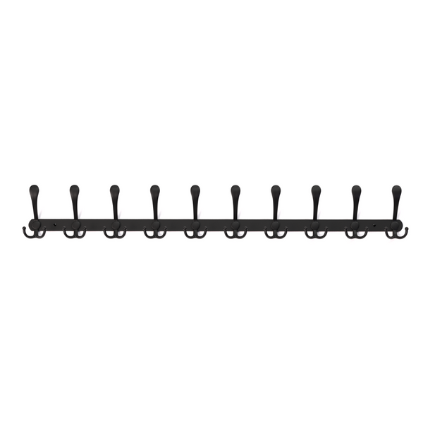 Wall Mounted Coat Hooks with 30 Hooks Black