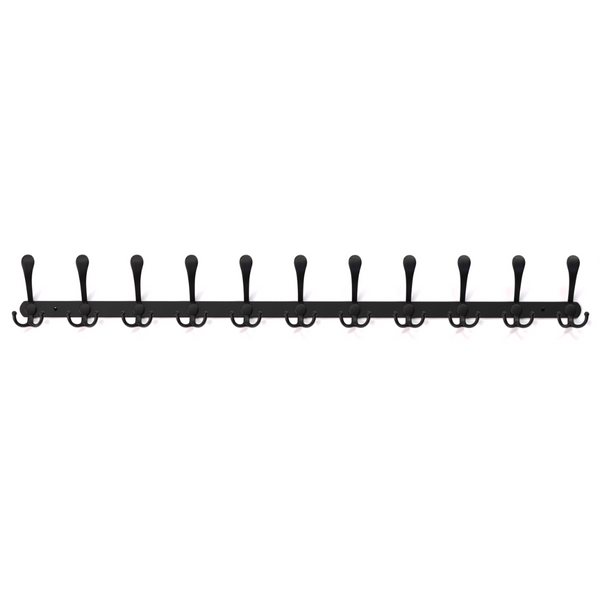 Wall Mounted Coat Hooks with 33 Hooks Black