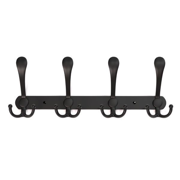 Wall Mounted Coat Hooks With 12 Hooks Black