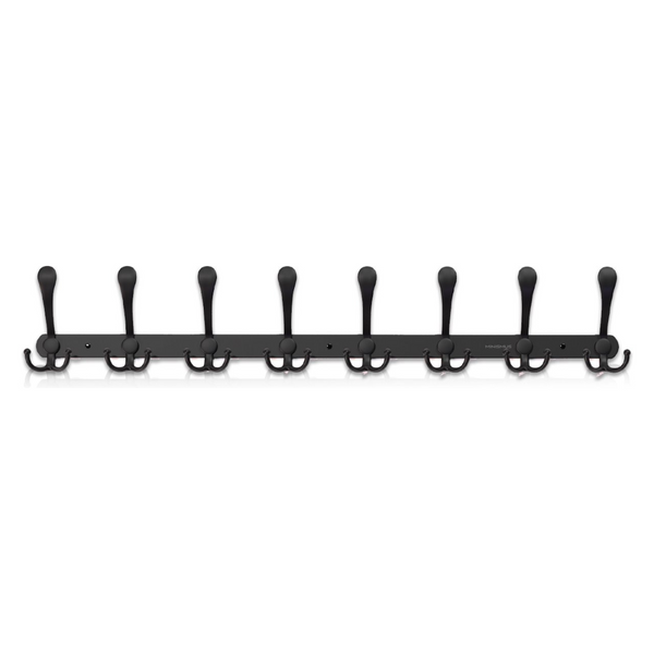 Wall Mounted Coat Hooks with 24 Hooks Black