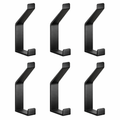 Crochets Muraux Double Aluminium 6-Pack, Montage par Vis