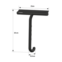 Bathroom Squeegee with Built-In Hook and Durable Silicone Blade, 21cm