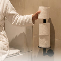 Wall Mounted Toilet Roll Holder for 3 Extra Rolls