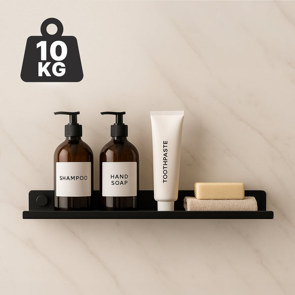 Floating Wall Shelf with Anti-Fall Edge, Rustproof and Space-Saving