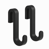 Set van 2 Siliconen Douchedeur Haken - Zwart